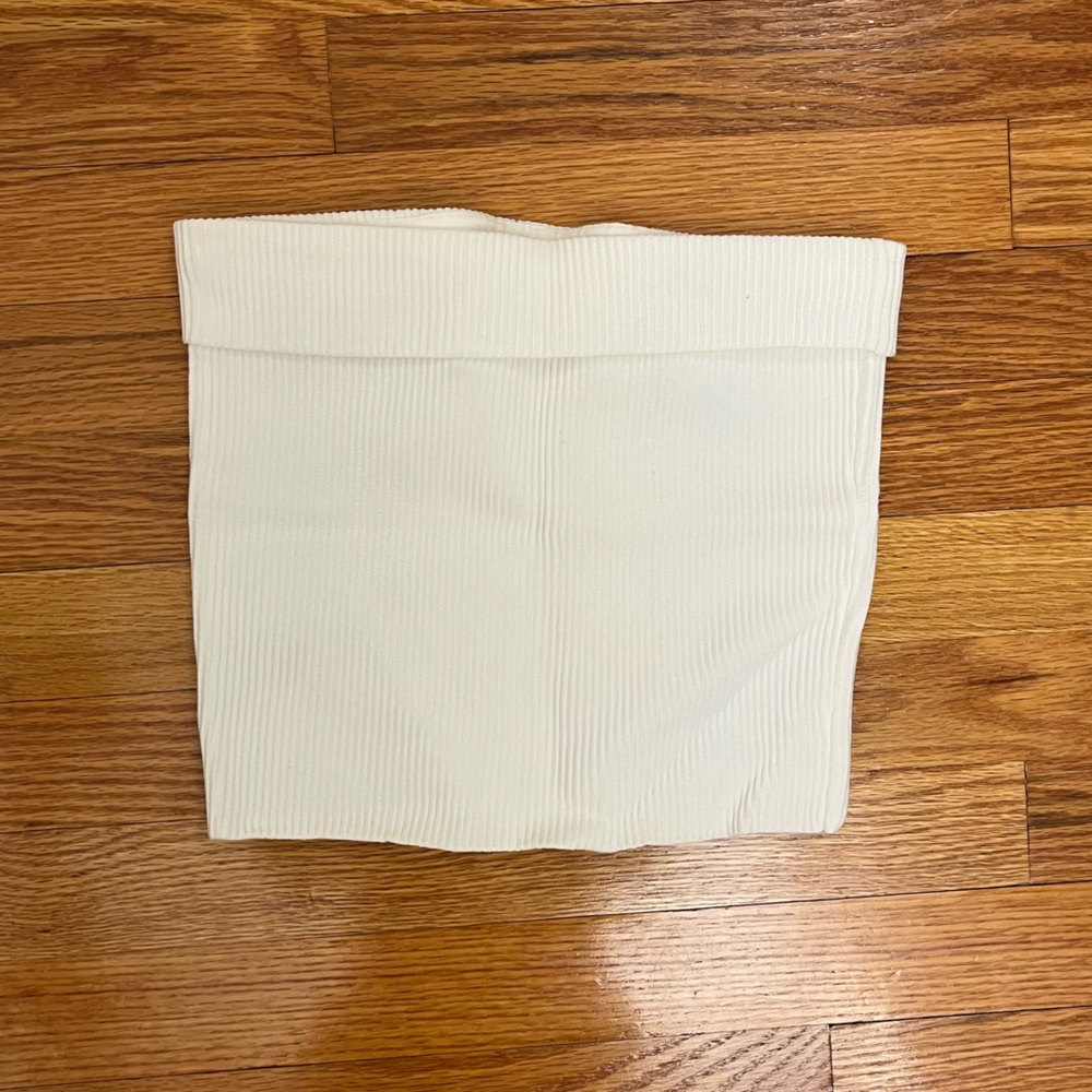Glassons White Ribbed tube top XS